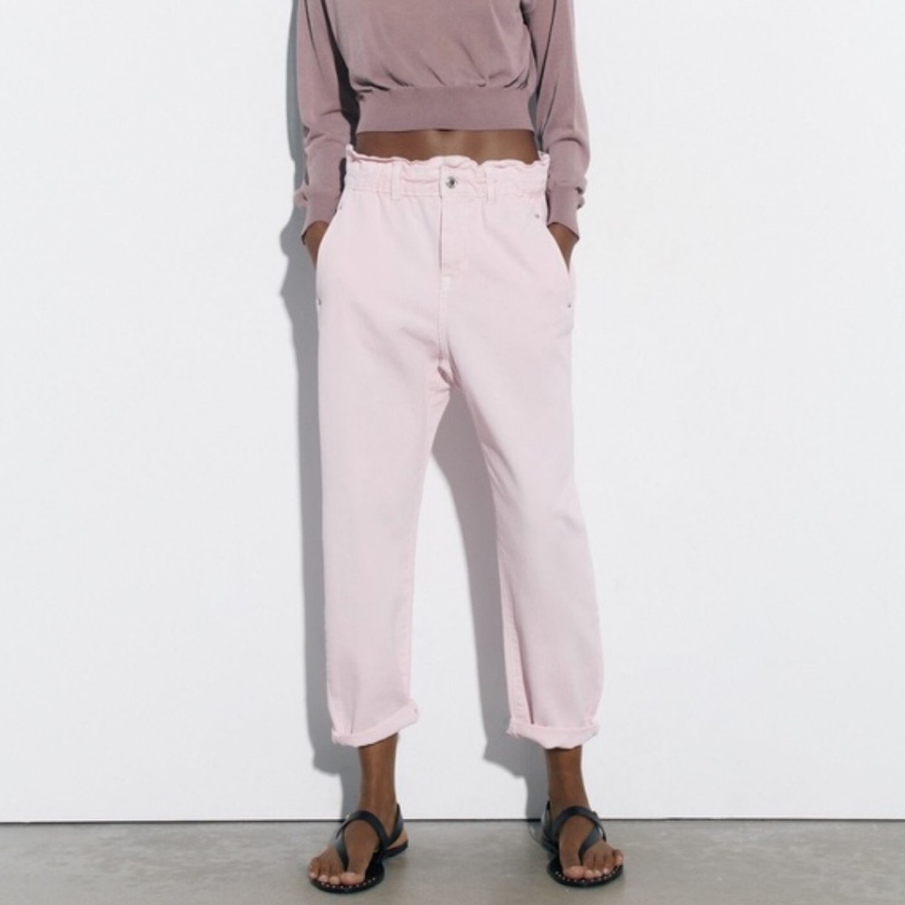 Zara Pink Paperbag Jeans